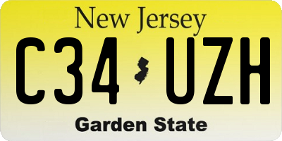 NJ license plate C34UZH