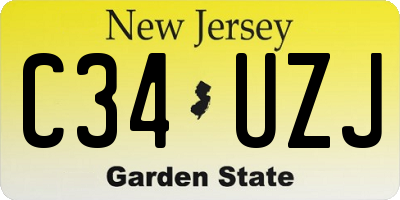 NJ license plate C34UZJ