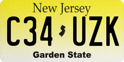 NJ license plate C34UZK