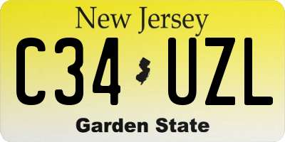 NJ license plate C34UZL
