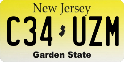 NJ license plate C34UZM