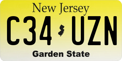 NJ license plate C34UZN
