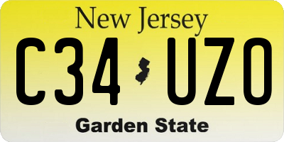 NJ license plate C34UZO
