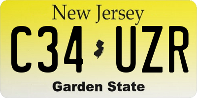 NJ license plate C34UZR