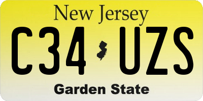 NJ license plate C34UZS