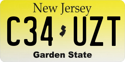 NJ license plate C34UZT