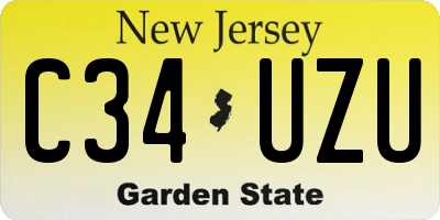 NJ license plate C34UZU