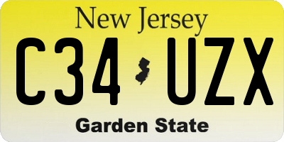 NJ license plate C34UZX