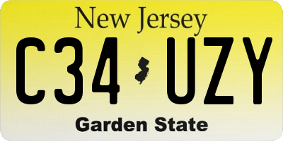 NJ license plate C34UZY