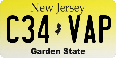 NJ license plate C34VAP