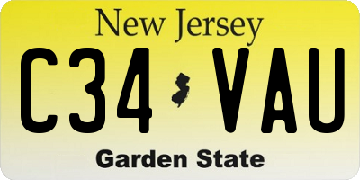 NJ license plate C34VAU