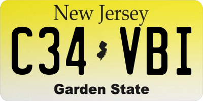 NJ license plate C34VBI
