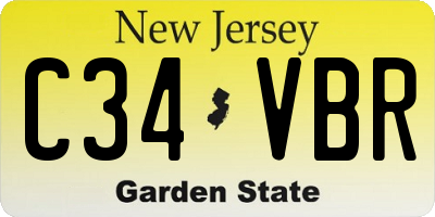 NJ license plate C34VBR