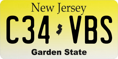 NJ license plate C34VBS