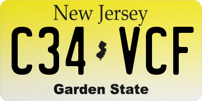 NJ license plate C34VCF