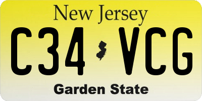 NJ license plate C34VCG