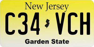 NJ license plate C34VCH