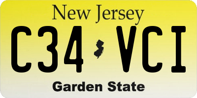 NJ license plate C34VCI