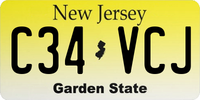 NJ license plate C34VCJ