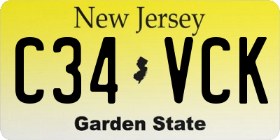 NJ license plate C34VCK