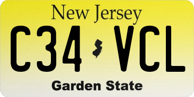 NJ license plate C34VCL