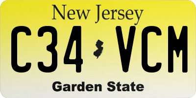 NJ license plate C34VCM