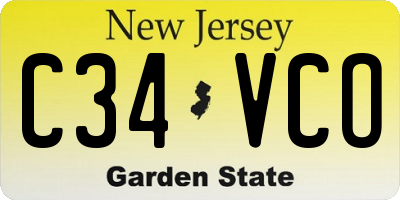 NJ license plate C34VCO