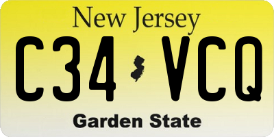NJ license plate C34VCQ