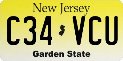 NJ license plate C34VCU