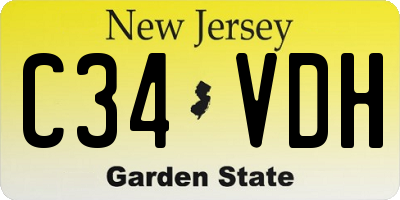 NJ license plate C34VDH