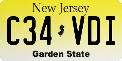 NJ license plate C34VDI