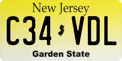 NJ license plate C34VDL