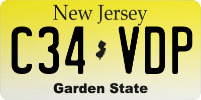 NJ license plate C34VDP