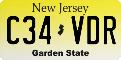 NJ license plate C34VDR