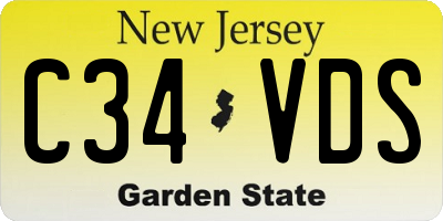 NJ license plate C34VDS