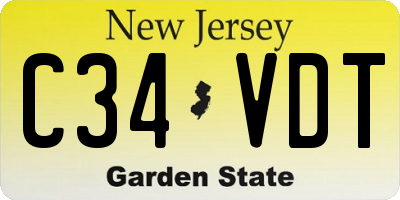 NJ license plate C34VDT