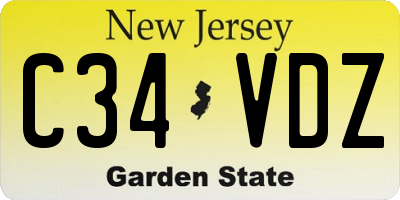 NJ license plate C34VDZ