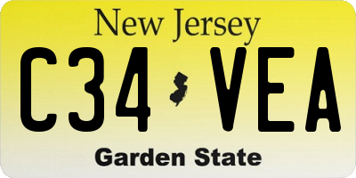 NJ license plate C34VEA