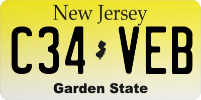 NJ license plate C34VEB