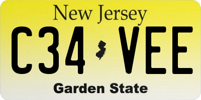 NJ license plate C34VEE