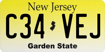 NJ license plate C34VEJ