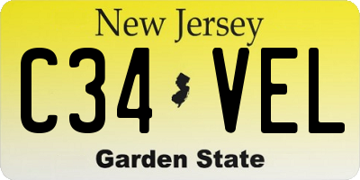 NJ license plate C34VEL