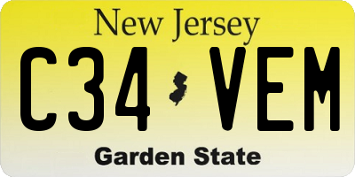 NJ license plate C34VEM