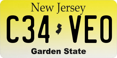 NJ license plate C34VEO