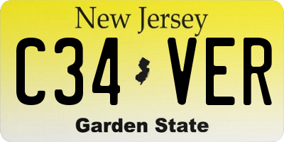 NJ license plate C34VER