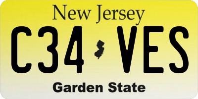NJ license plate C34VES