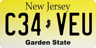 NJ license plate C34VEU
