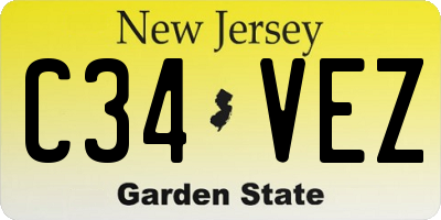 NJ license plate C34VEZ