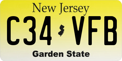NJ license plate C34VFB