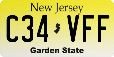 NJ license plate C34VFF